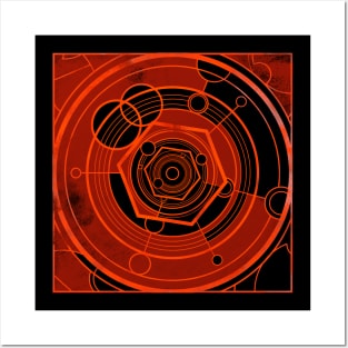 Weathered Clockwork - Red (Gallifreyan inspired) Posters and Art